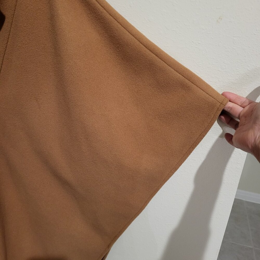 New Express wool poncho coat in BUTTERSCOTCH:M/L - Picture 4 of 10